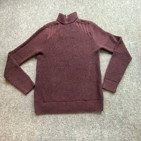 VTG INC International Concepts Sweater Mens M Maroon 1/4 Zip Ribbed Hong Kong - Picture 7 of 12